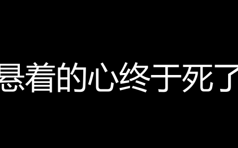 悬着的心终于死了是什么梗