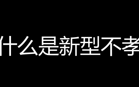 什么是新型不孝？