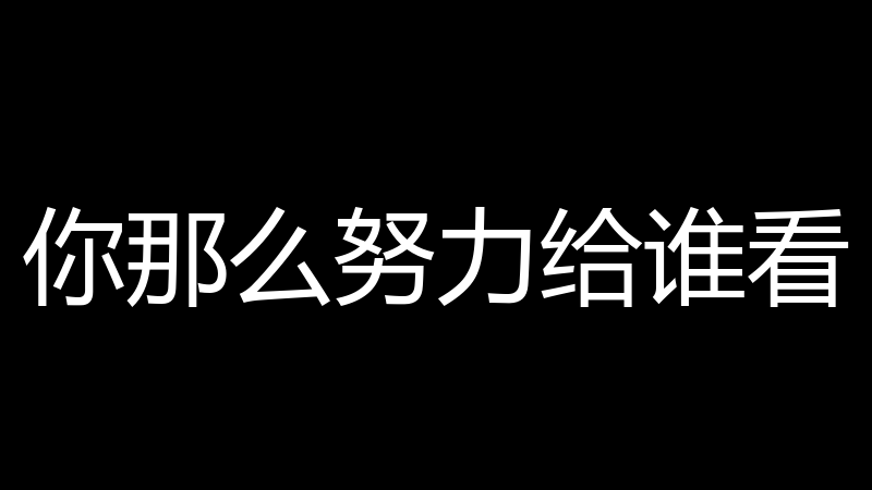 你那么努力给谁看